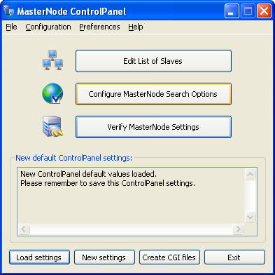 MasterNodeControlPanel main window