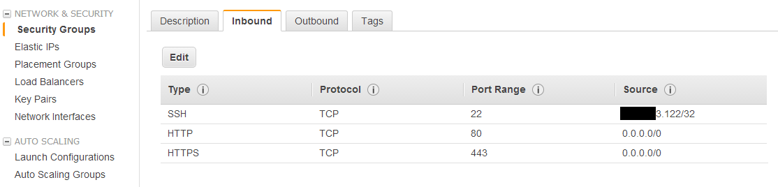 EC2 Instance Security Group